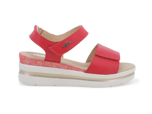 Melluso Sandali Comfort con Zeppa 2 Strappi in Pelle Rossa 019185W-233783